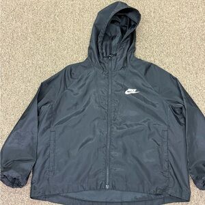 nike hooded windbreaker jacket Black Size Large Full Zip